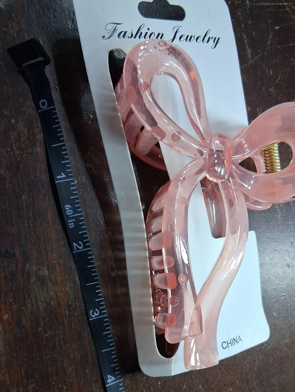 Fashion Jewelry Pink Acrylic Bow Hair Claw Clip NWT!